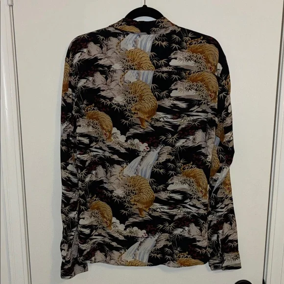 All Saints Sumatra Slim Fit Button Down Long Sleeve Shirt - Picture 7 of 8